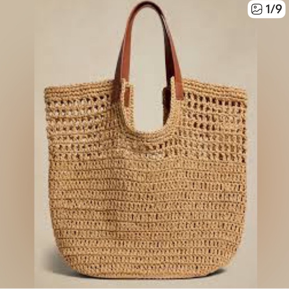 Banana Republic Factory Woven Tan Tote Bag